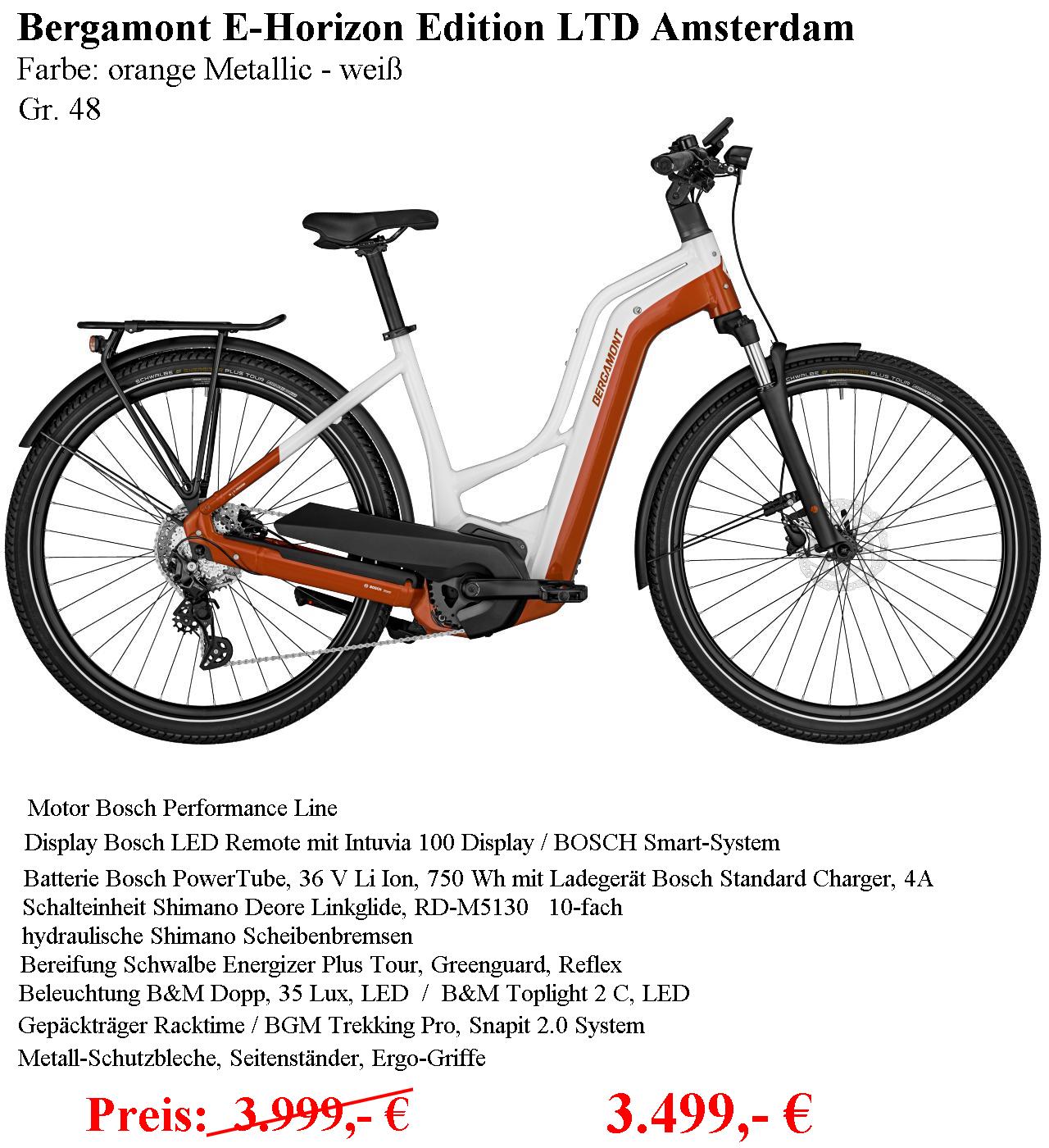 E Horizon Edition LTD Amsterdam Gr.48 weiß orange